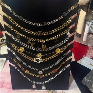 1x gold plated stainless steel waterproof Elegant Gold and Silver Charm necklace